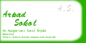 arpad sokol business card